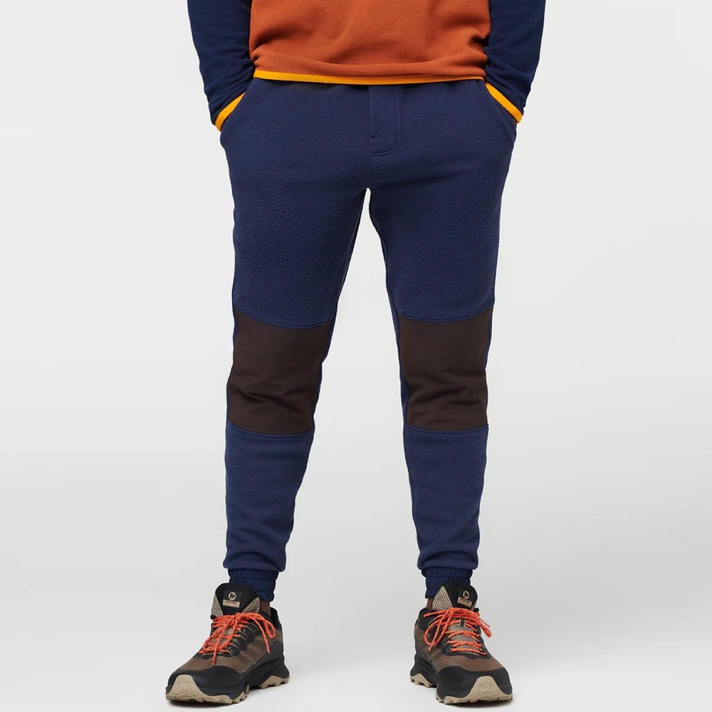 cotopaxi Navy Blue and Brown Men's Fleece Joggers